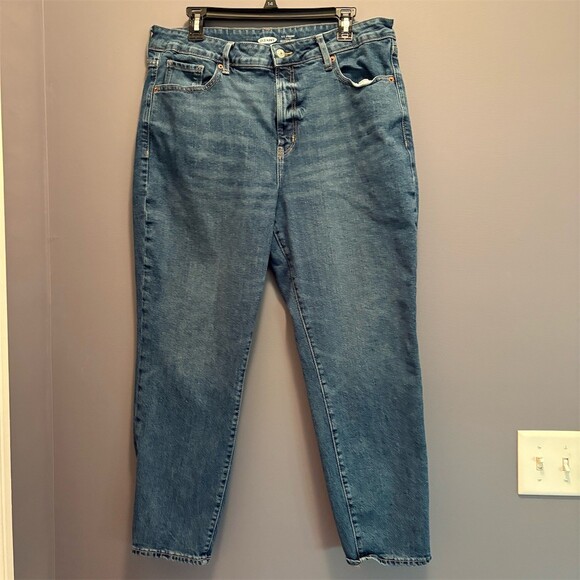 Old Navy Denim - Old Navy OG Straight Jeans Womens Size 16 Blue Medium Wash High Rise